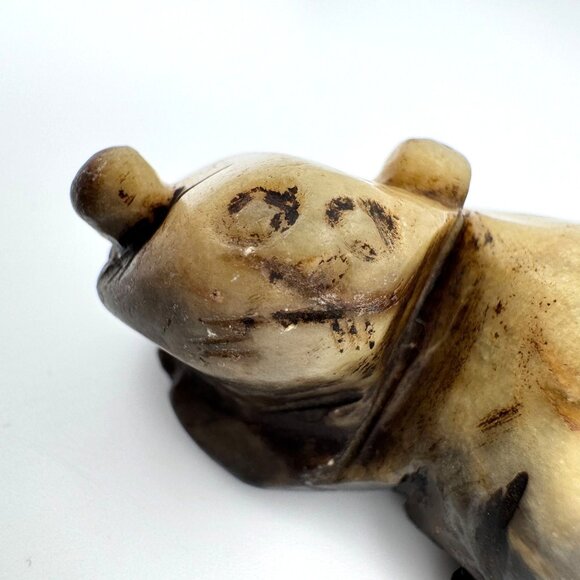 Jade Carved Mythical Figurine Rustic Stone Antique 17 c ? - Picture 4 of 9